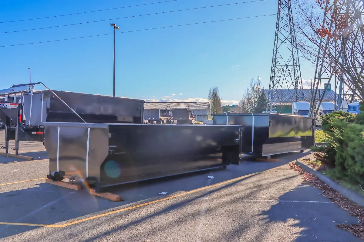Roll-off dumpster ready for waste disposal at job site for Construction Dumpster Rental in Sarasota Springs